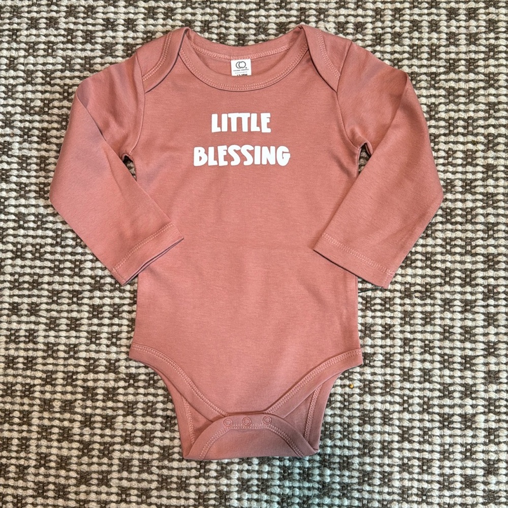 Colored organics custom little blessing onesie